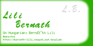 lili bernath business card